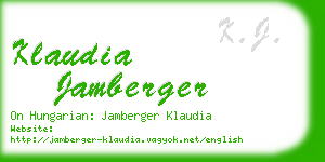 klaudia jamberger business card